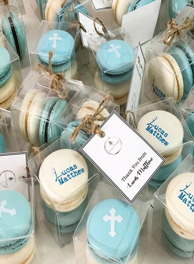 JOERSH 2x2x2 Inches Clear Boxes for Favors with Gift Ribbons, 60 PCS Mini Transparent Cube Wedding Baby Shower Birthday Party Favor Boxes, Small Gifts Display Individual Macaron Box - Image 5